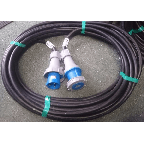 63a blue single phase mains rubber cable rent