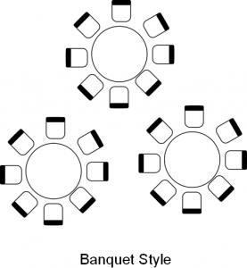 Banquet style venue table layout