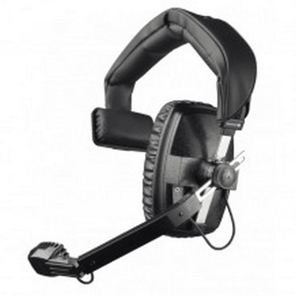 Single muff intercom headset with microphone for cans intercom system