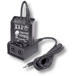 Interspace PC balance box allows a computer with 3.5mm headphone output to plug into an XLR mixing desk