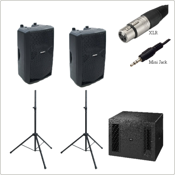 Medium party speaker package with sub