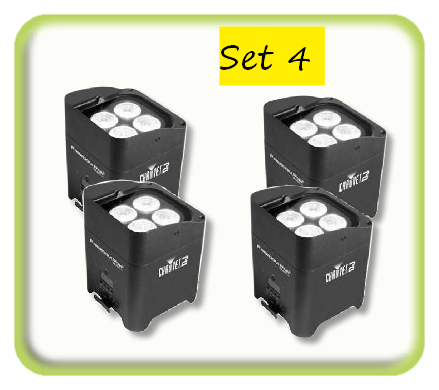 Package of 4 battery uplights to rent
