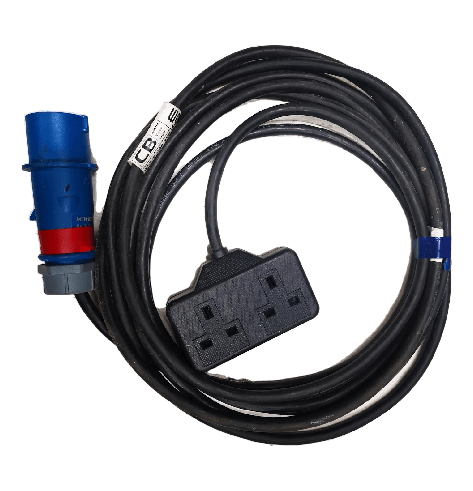 Double 13a mains cable 16a