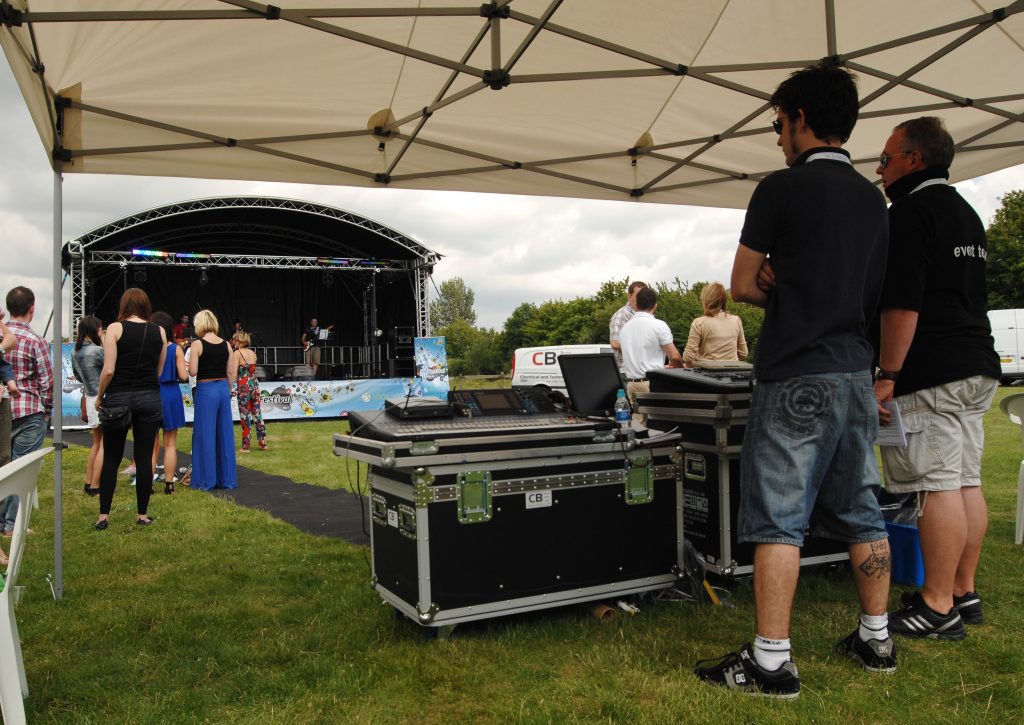 Local outdoor stages and management for pa sound and stage in harlow