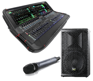 Speaker, mixing desk, microphone hire category essex